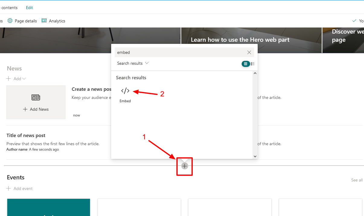 sharepoint embed web part